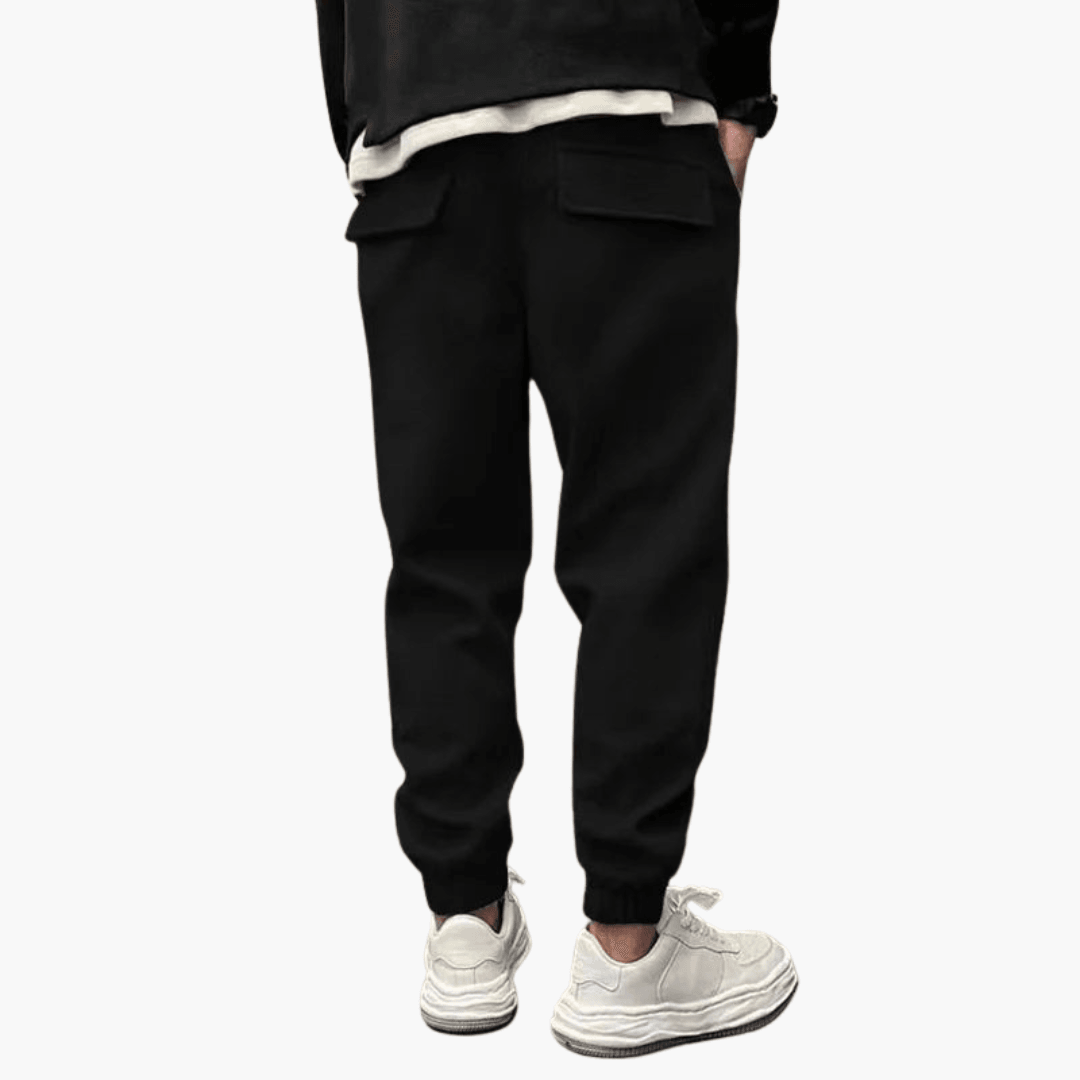 Pantalon cargo homme coupe décontractée coton multipoches
