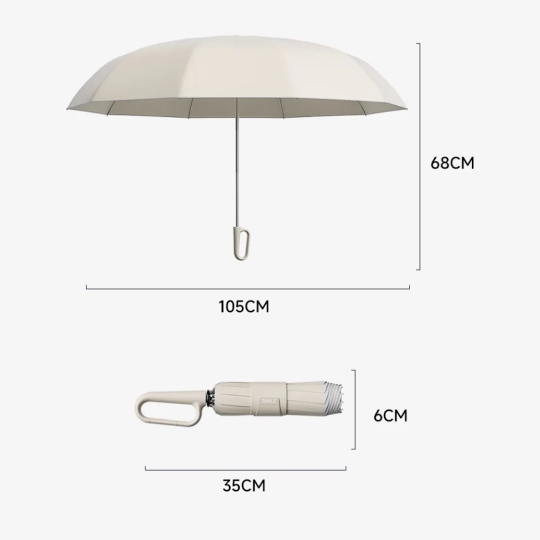 Parapluie automatique coupe-vent réfléchissant compact