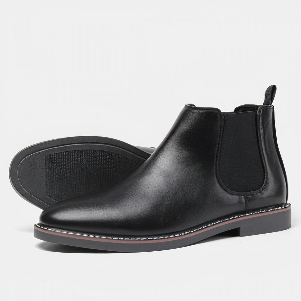 Elegante Chelsea-Boots für Herren aus Leder mit rutschfester Sohle