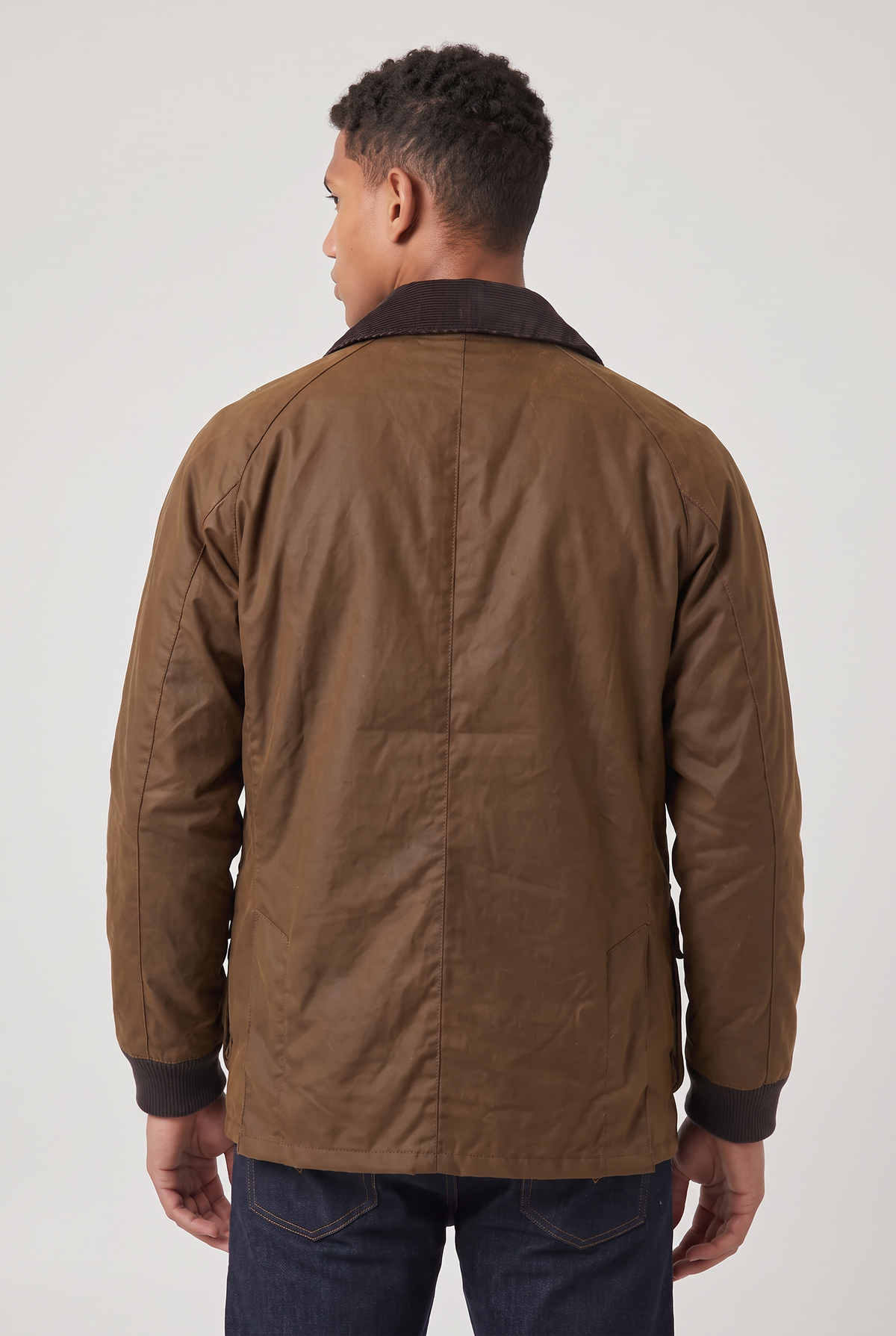 Veste homme décontractée col velours côtelé ciré