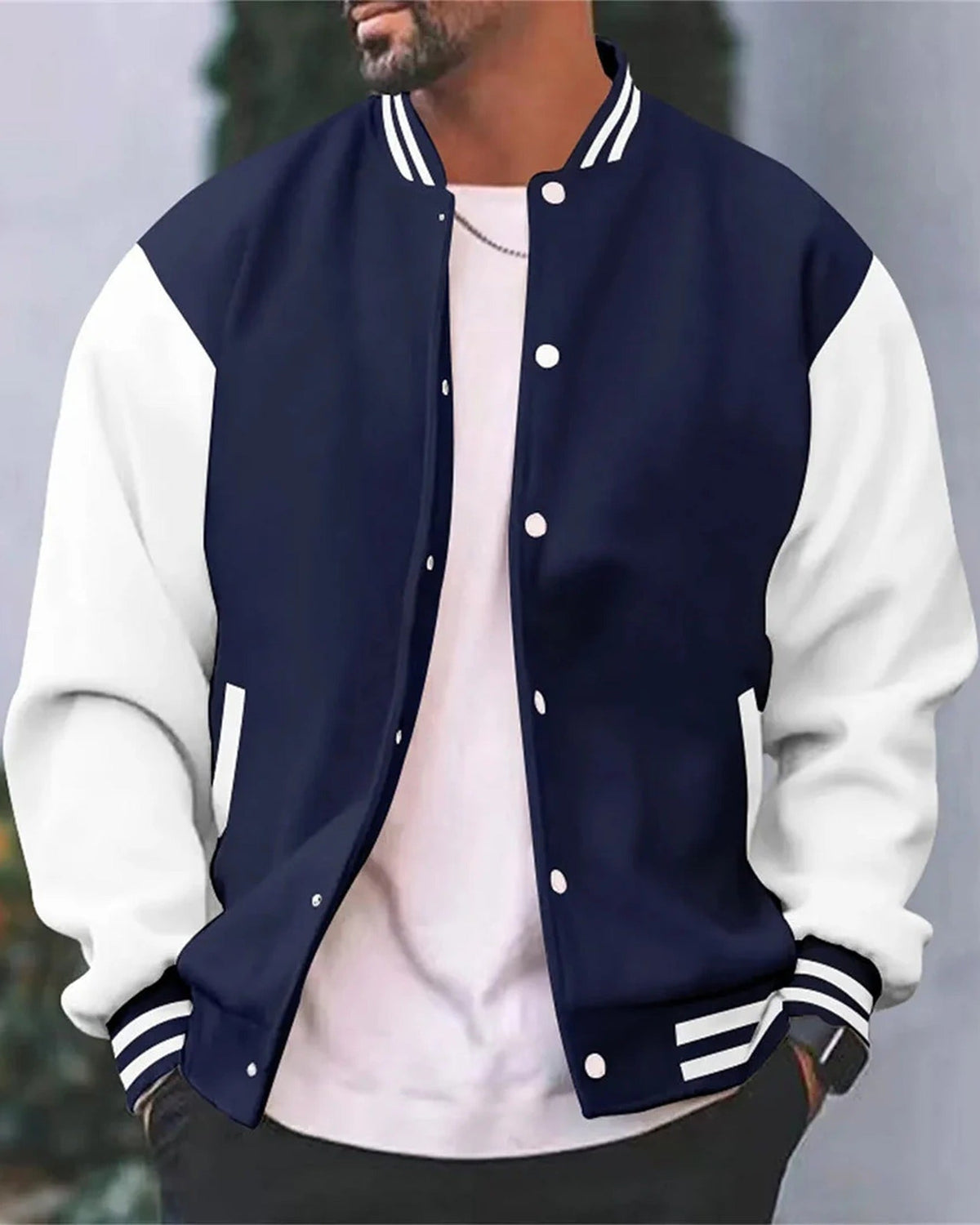 Moderne sportliche College-Jacke für Herren