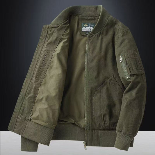 Herren Bomberjacke, lockere Passform, Baseballkragen