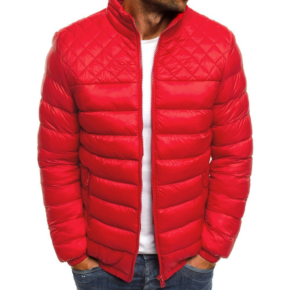 Gesteppte Herrenjacke mit Stehkragen und leichter Isolierung