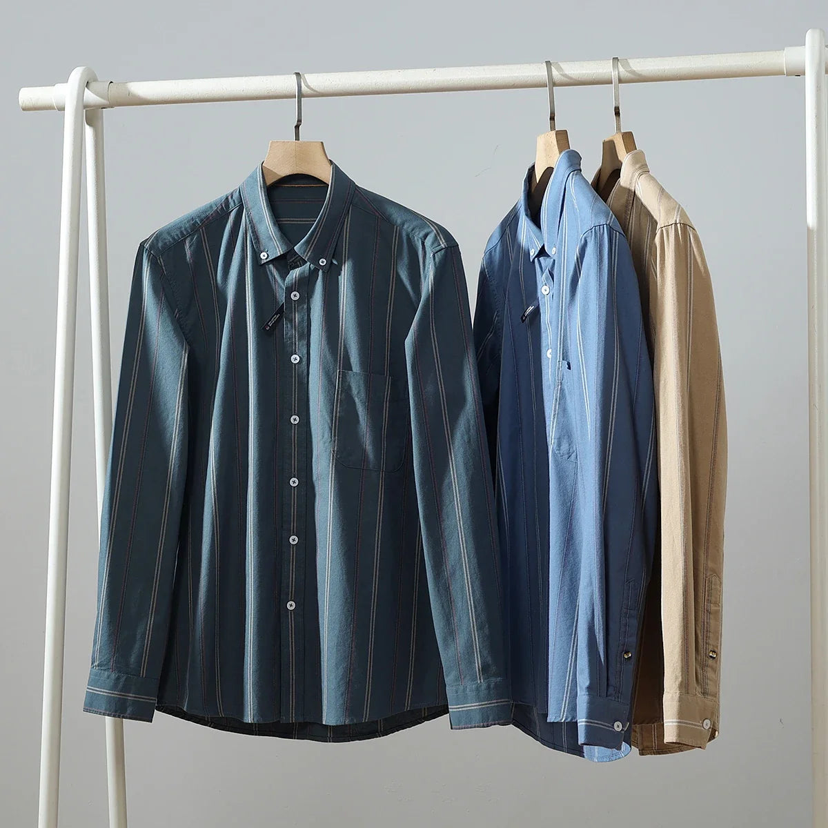 Chemise homme rayée coton doux poche avant