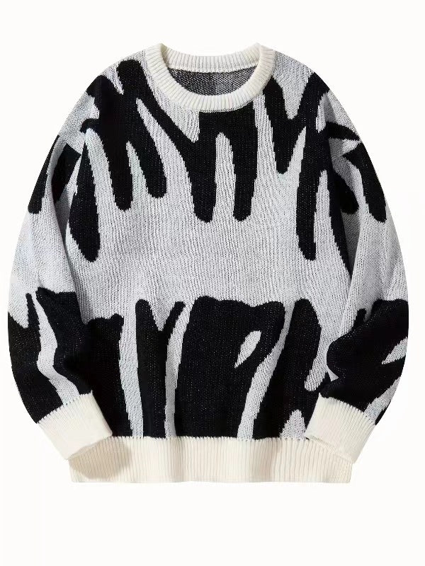 Herren-Sweatshirt mit Rundhalsausschnitt und modernem abstraktem Muster