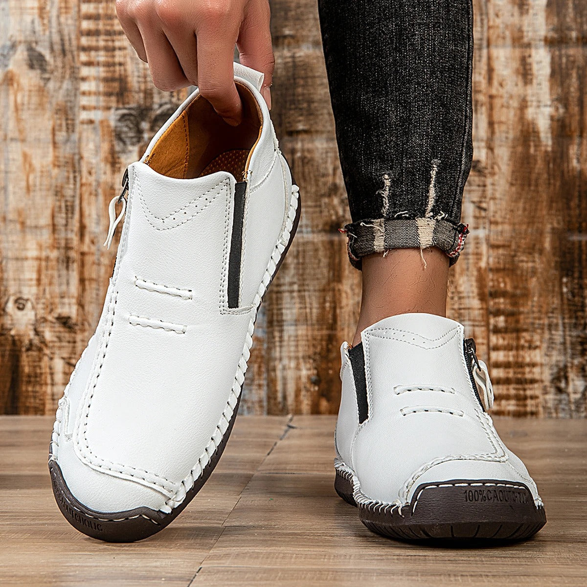 Chaussures homme orthopédiques ergonomiques à enfilage facile