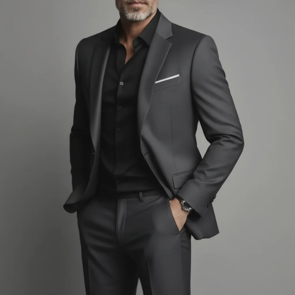 Costume homme slim fit mélange coton polyvalent