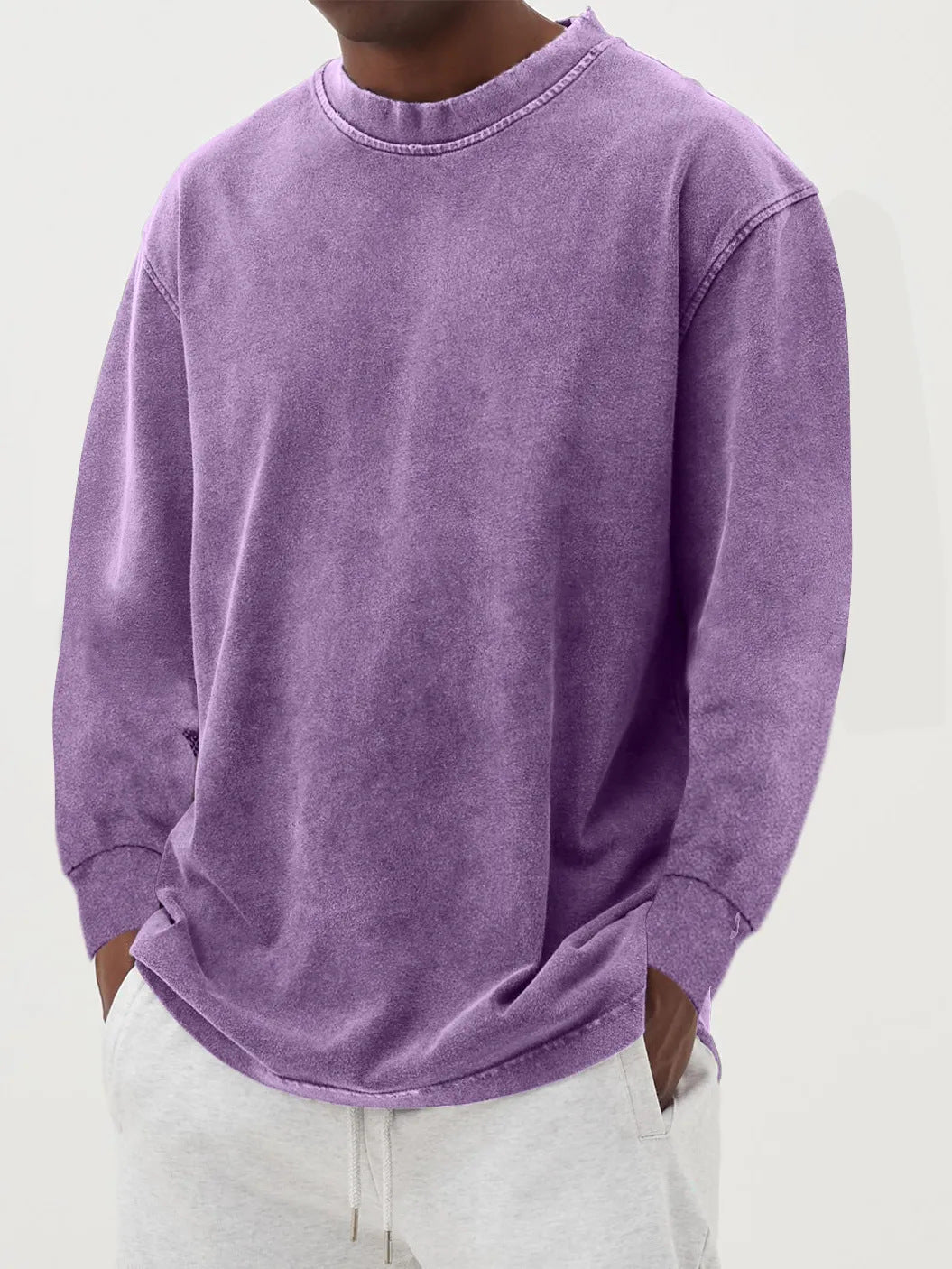 Weicher, langärmeliger Grobstrickpullover für Herren