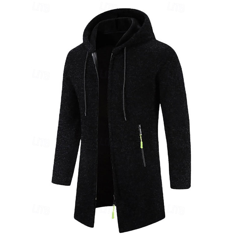 Manteau long homme à capuche élégant et chaud