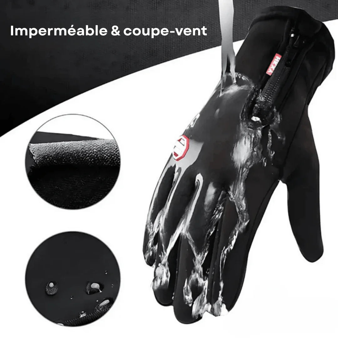 Gants chauffants imperméables tactiles pour ski et vélo