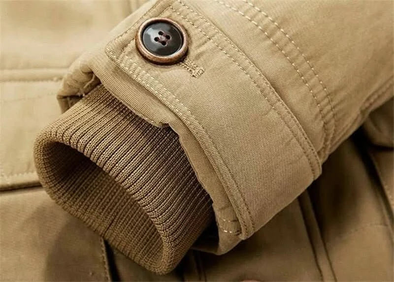 Parka homme coupe décontractée multi-poches robuste