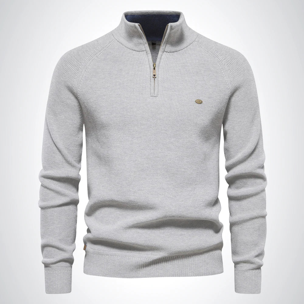 Herrenpullover mit Reißverschluss, pflegeleicht und elegant