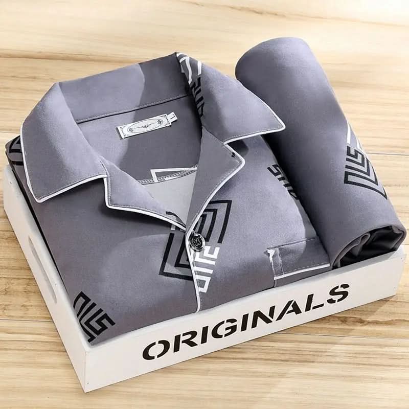 Pyjama homme boutonné doux respirant élégant