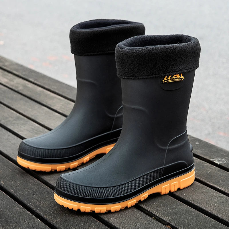 Herren-Wellingtonstiefel bis zur Mitte der Wade mit Profilsohle