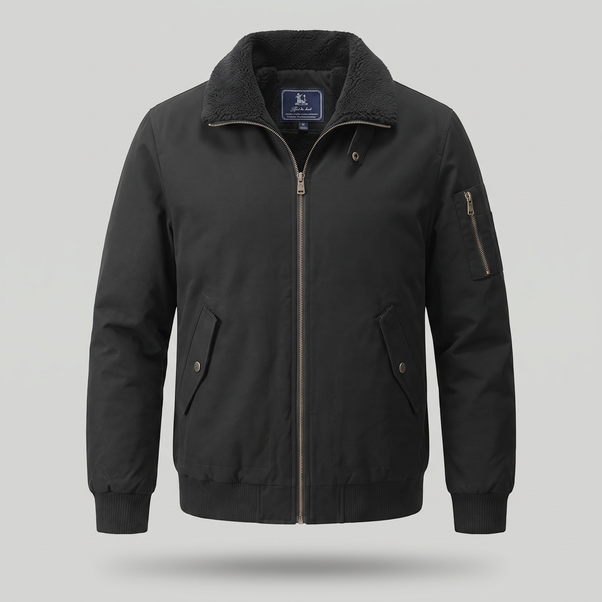 Blouson bomber homme doublure Sherpa chaude hiver
