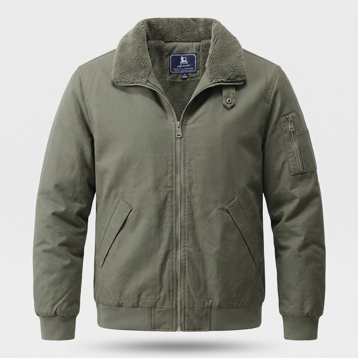 Blouson bomber homme doublure Sherpa chaude hiver