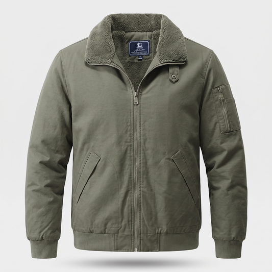 Herren-Bomberjacke mit warmem Sherpa-Futter für den Winter