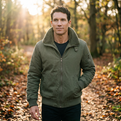 Blouson bomber homme doublure Sherpa chaude hiver