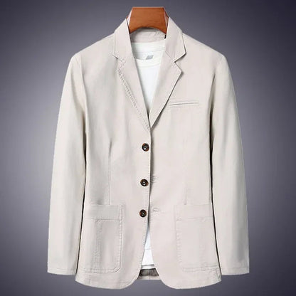Blazer homme coton non doublé coupe décontractée