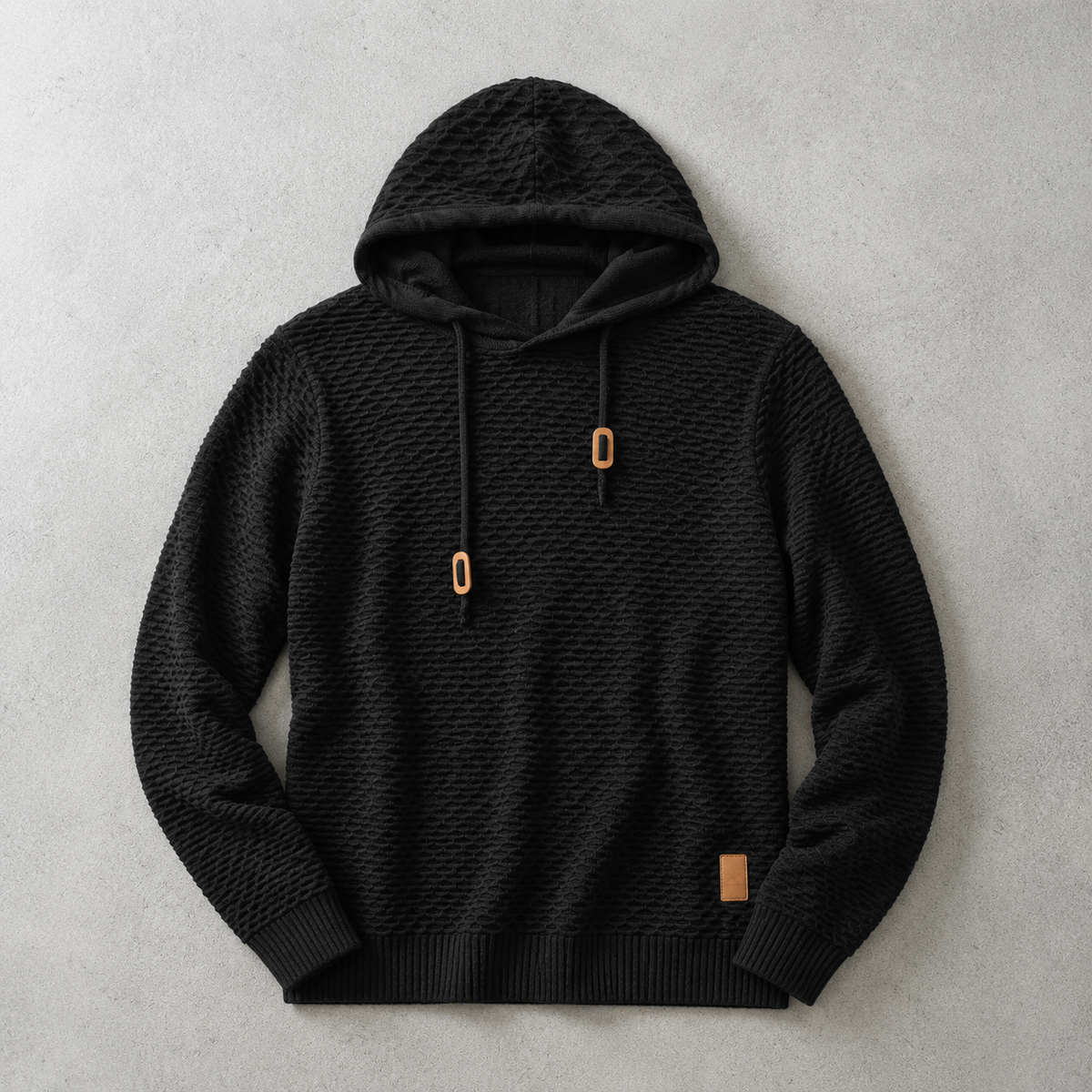 Herren-Kapuzenpullover mit weichem Strukturstrick