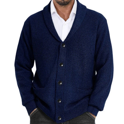 Cardigan homme vintage laine col V boutonné