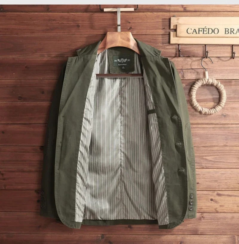 Blazer en coton Oxford coupe décontractée