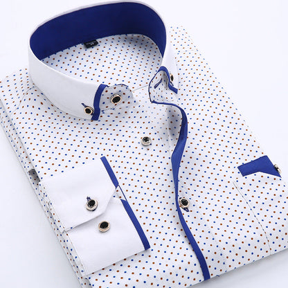 Chemise homme coton motif pois style décontracté moderne