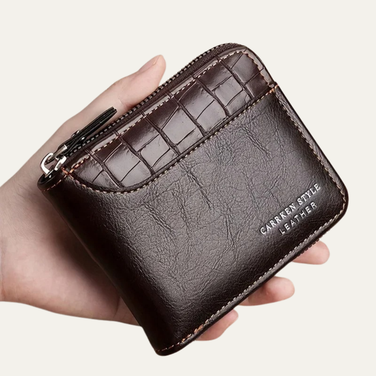 Porte-monnaie homme cuir RFID protection fermeture éclair