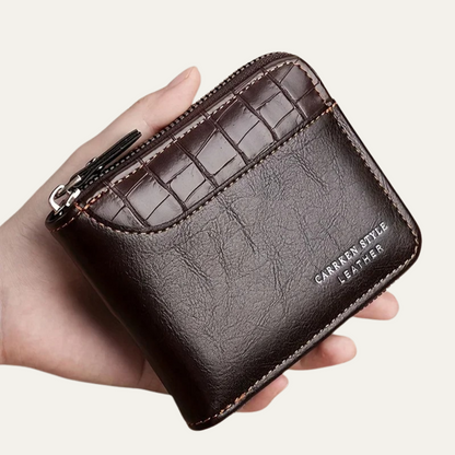 Porte-monnaie homme cuir RFID protection fermeture éclair