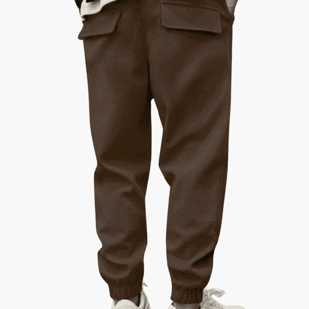 Pantalon cargo homme coupe décontractée coton multipoches