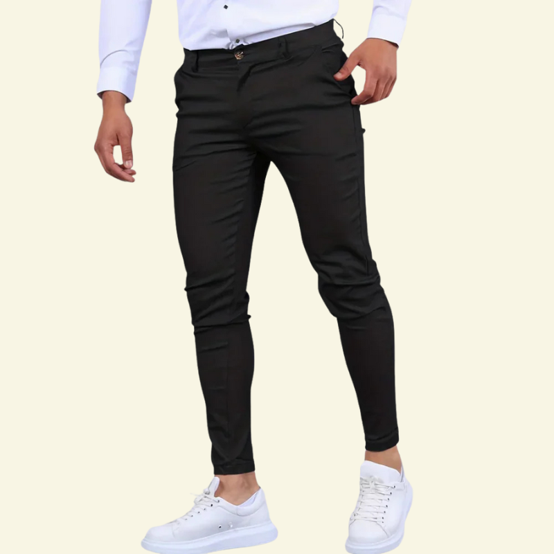 Pantalon homme coton stretch coupe ajustée