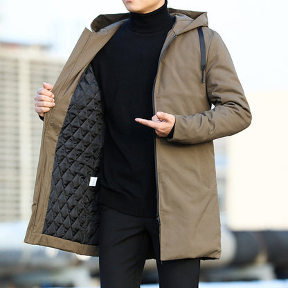 Manteau homme hiver isolé mi-long coupe décontractée