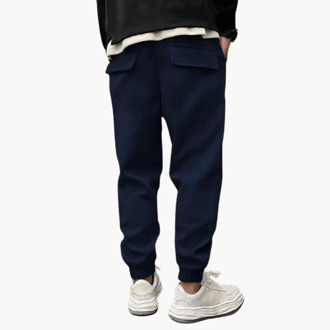 Pantalon cargo homme coupe décontractée coton multipoches