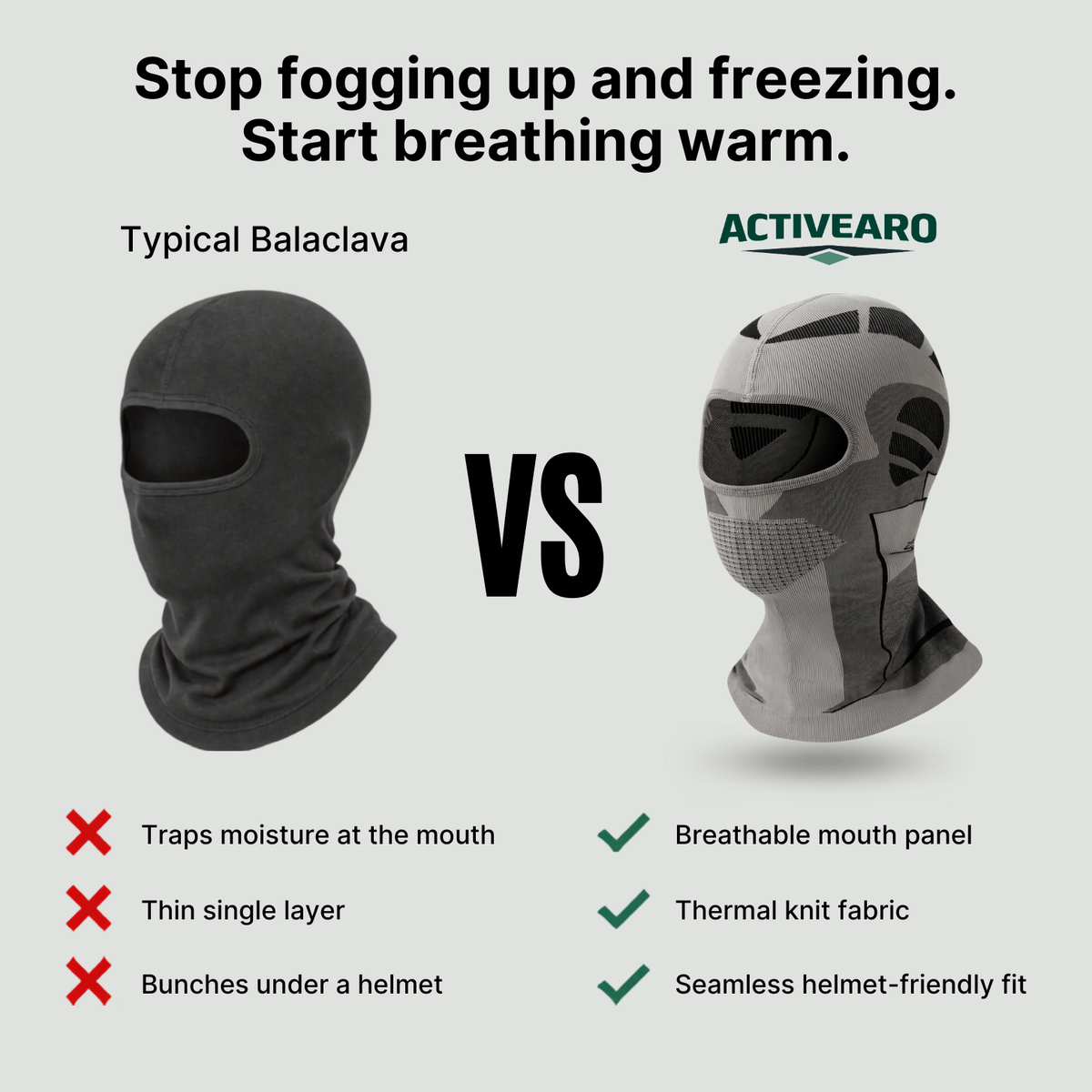 Cagoule ski thermique panneau respirant anti-buée
