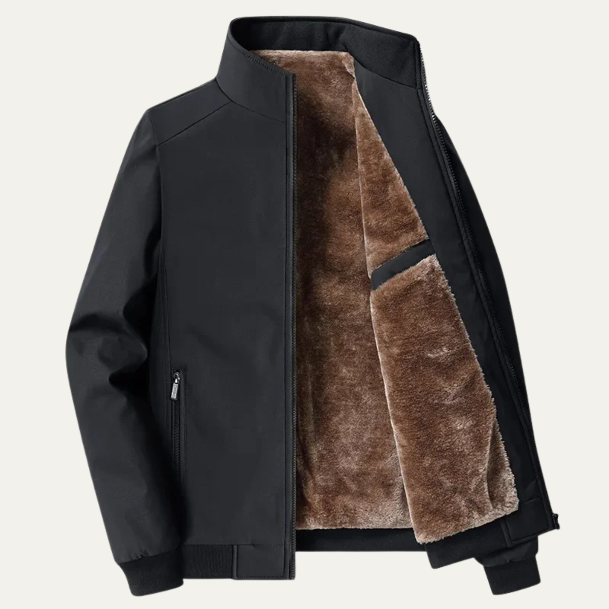 Elegante, warme Herrenjacke mit Fleecefutter für den Winter
