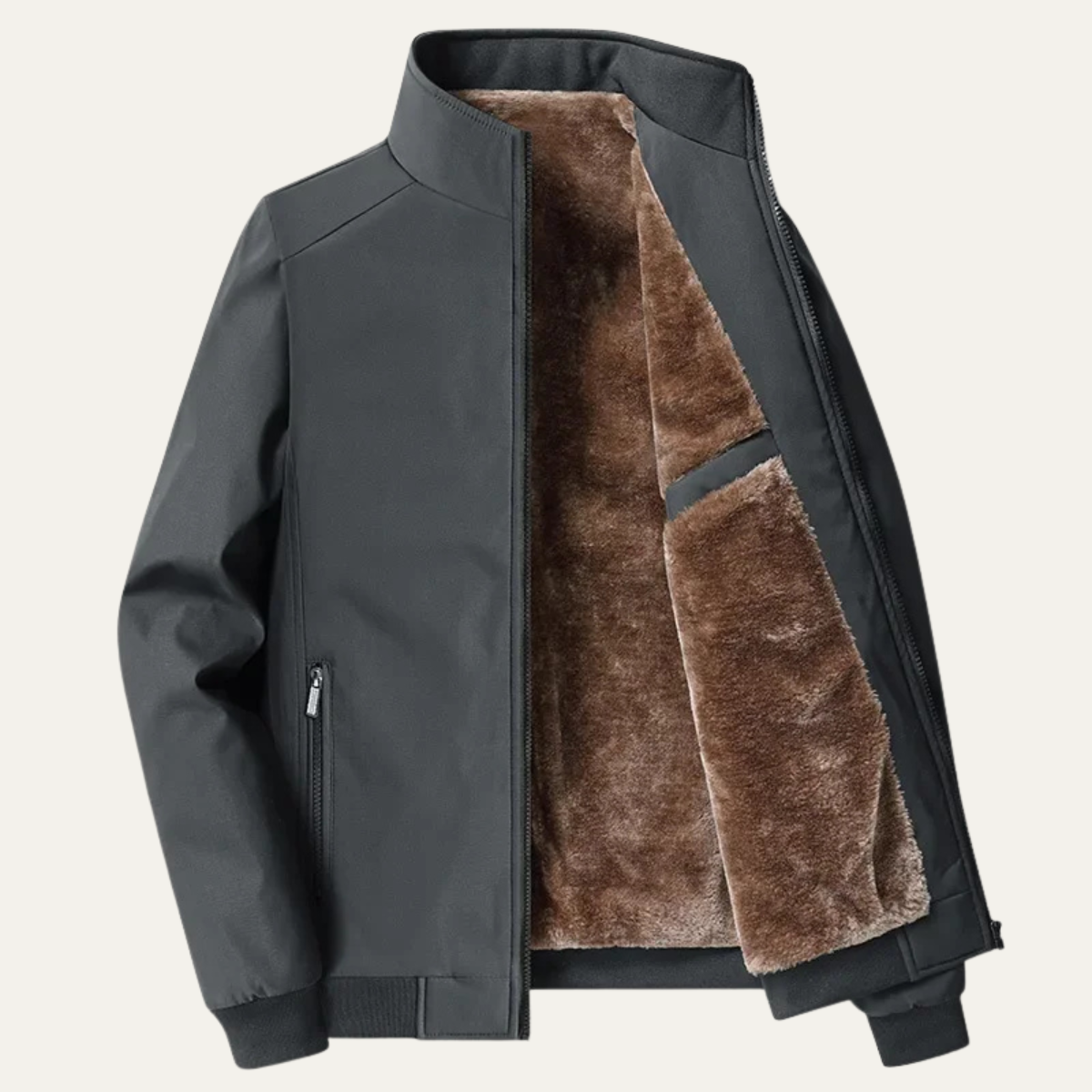Elegante, warme Herrenjacke mit Fleecefutter für den Winter