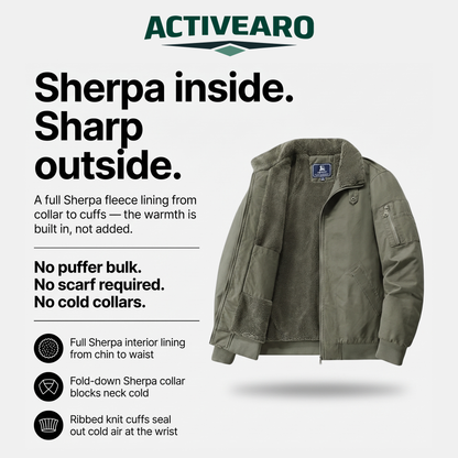 Blouson bomber homme doublure Sherpa chaude hiver
