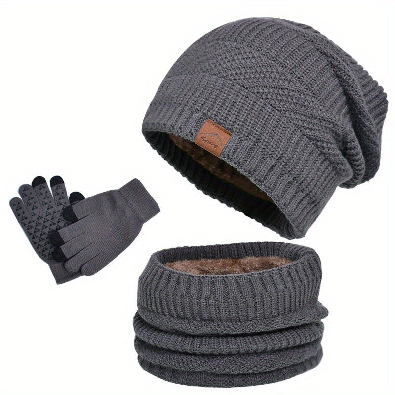 Ensemble hiver homme bonnet écharpe gants assortis