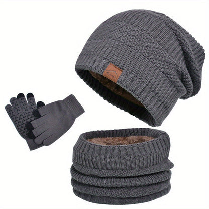 Ensemble hiver homme bonnet écharpe gants assortis
