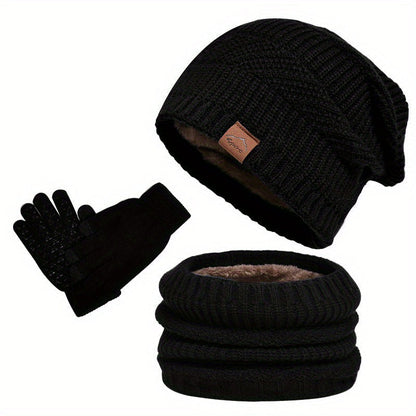 Ensemble hiver homme bonnet écharpe gants assortis