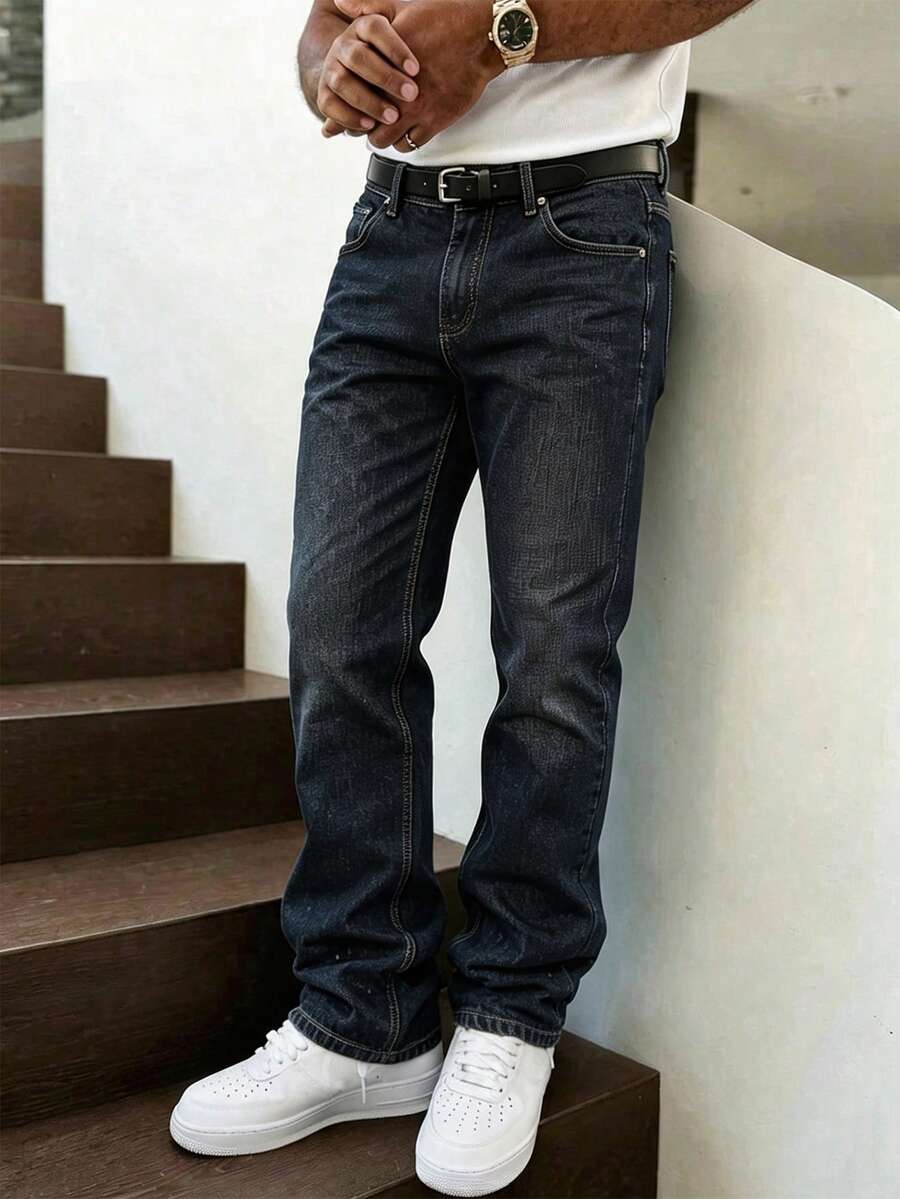 Jeans homme coupe droite stretch décontracté