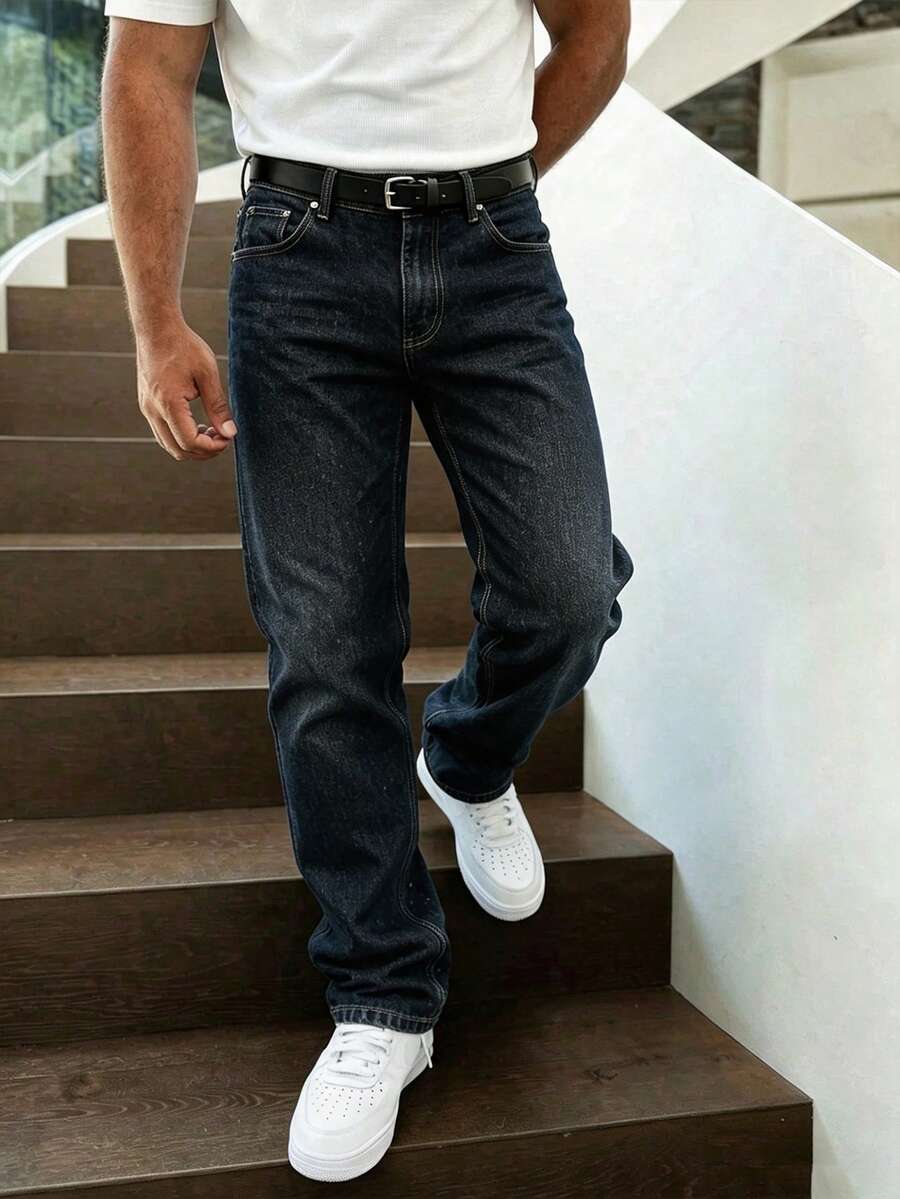 Jeans homme coupe droite stretch décontracté