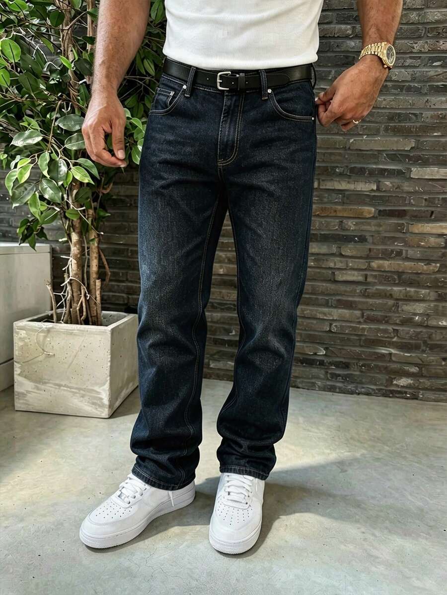 Jeans homme coupe droite stretch décontracté