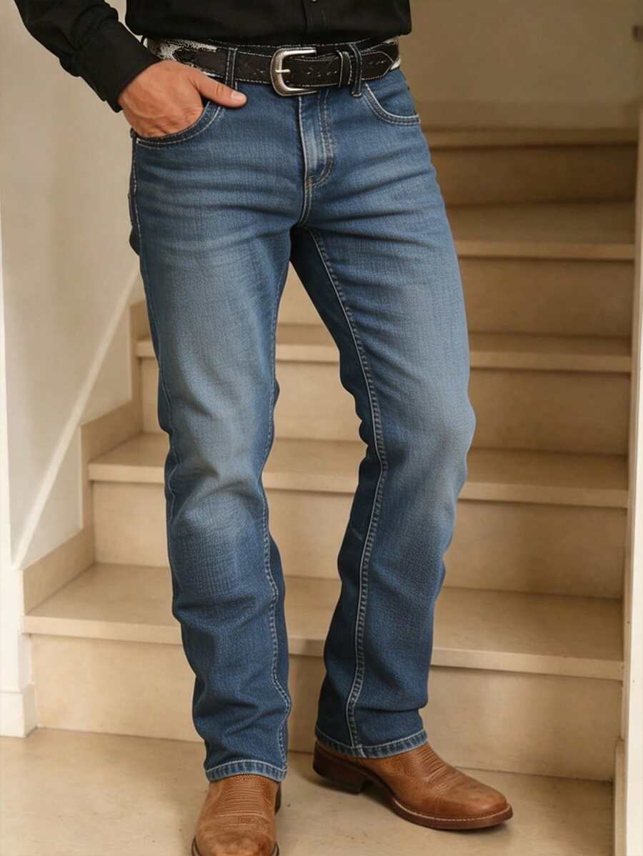 Jeans homme coupe droite stretch décontracté
