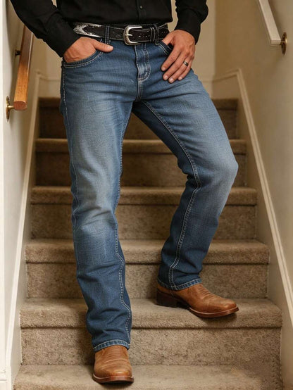 Jeans homme coupe droite stretch décontracté
