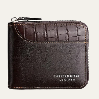 Porte-monnaie homme cuir RFID protection fermeture éclair