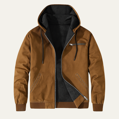 Veste homme capuche doublure polaire chaude hiver