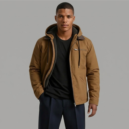 Veste homme capuche doublure polaire chaude hiver