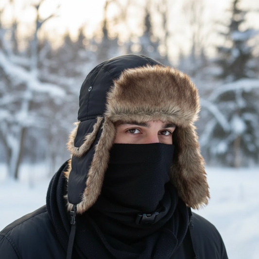 Bonnet aviateur hiver polaire imperméable unisexe