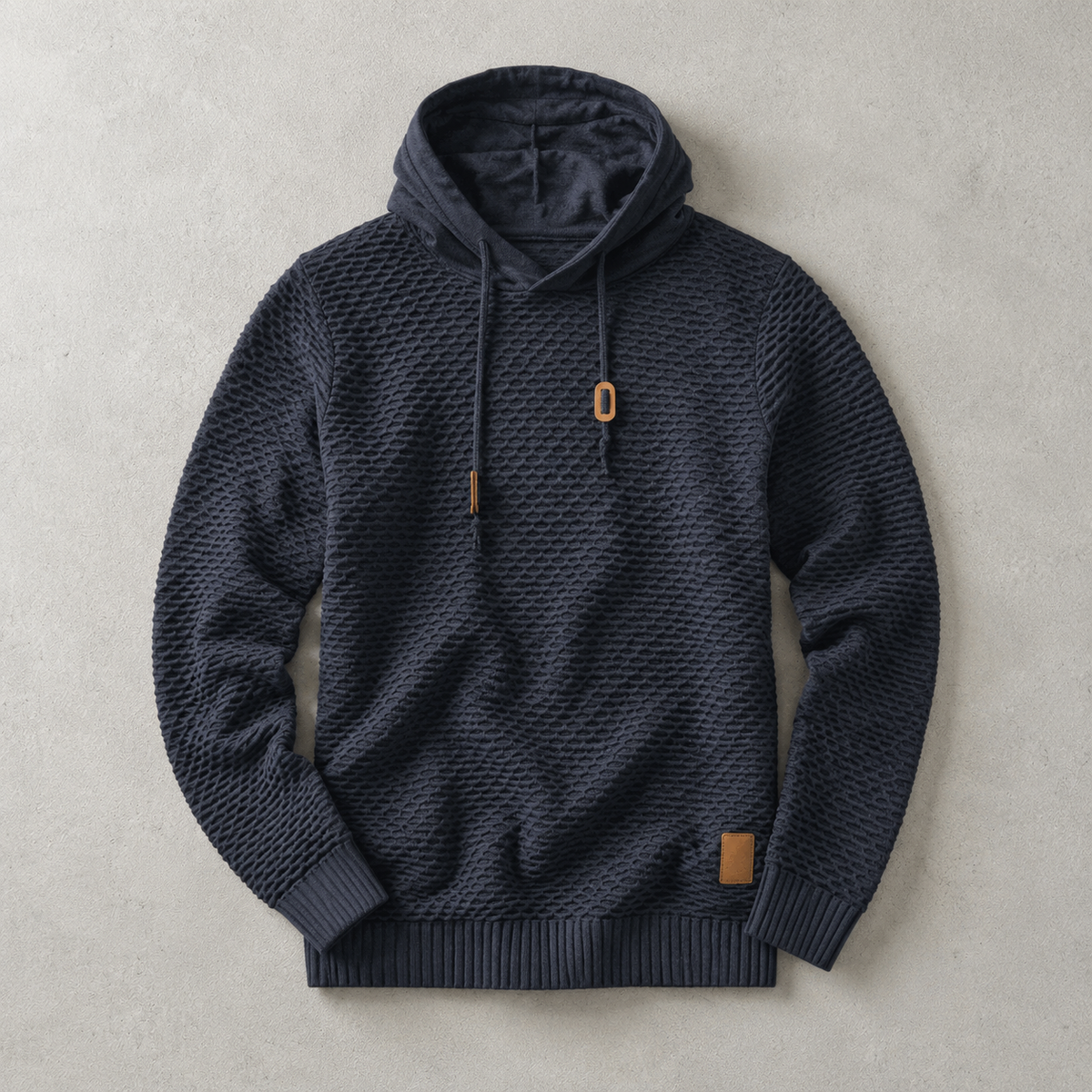 Herren-Kapuzenpullover mit weichem Strukturstrick